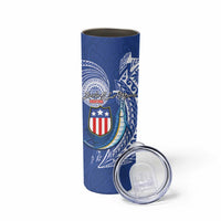 American Samoa Flag Day Skinny Tumbler Fautasi Race Fagatogo-Iseula O Le Moana Sailfish Tribal Style