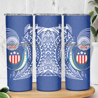 American Samoa Flag Day Skinny Tumbler Fautasi Race Fagatogo-Iseula O Le Moana Sailfish Tribal Style