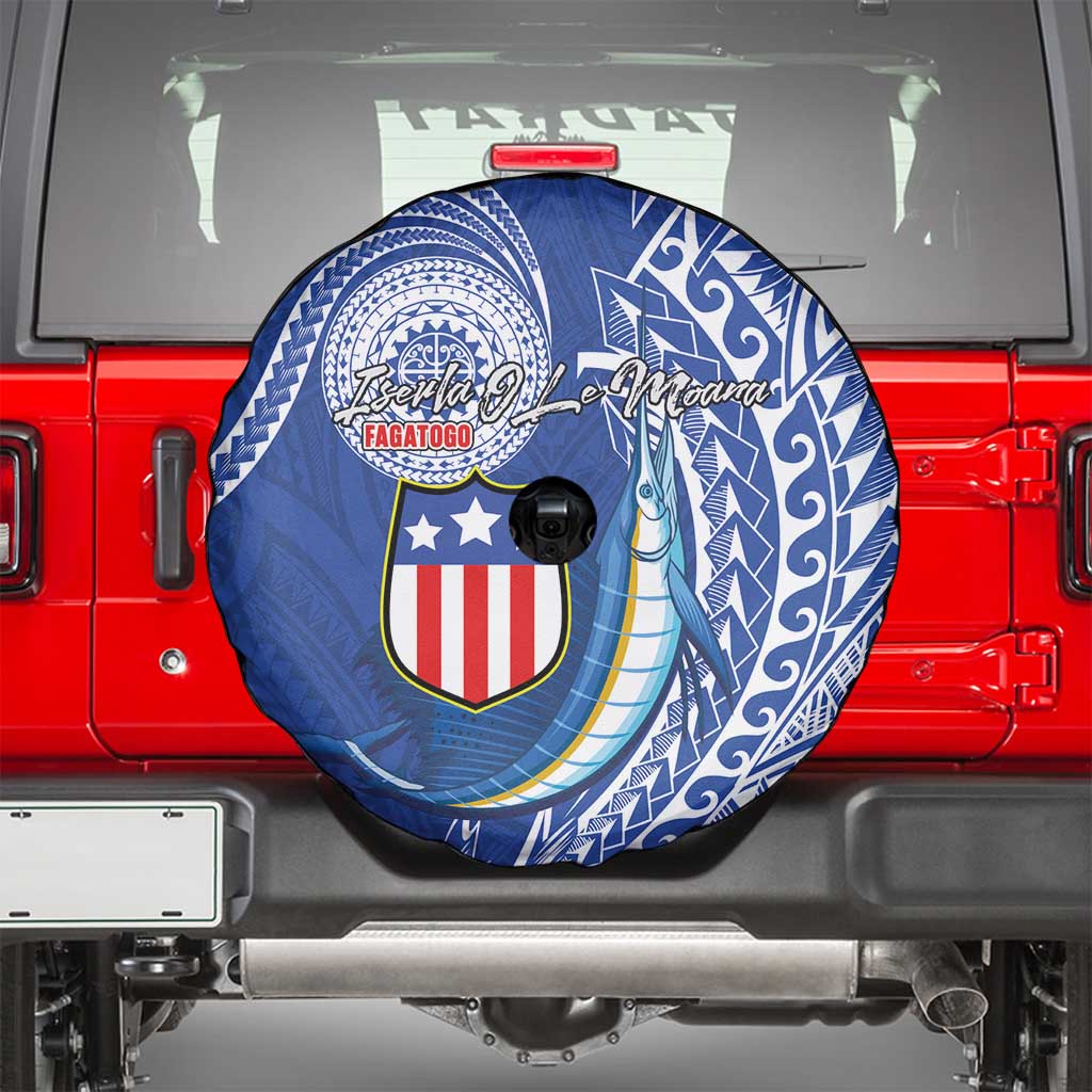 American Samoa Flag Day Spare Tire Cover Fautasi Race Fagatogo-Iseula O Le Moana Sailfish Tribal Style