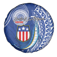 American Samoa Flag Day Spare Tire Cover Fautasi Race Fagatogo-Iseula O Le Moana Sailfish Tribal Style
