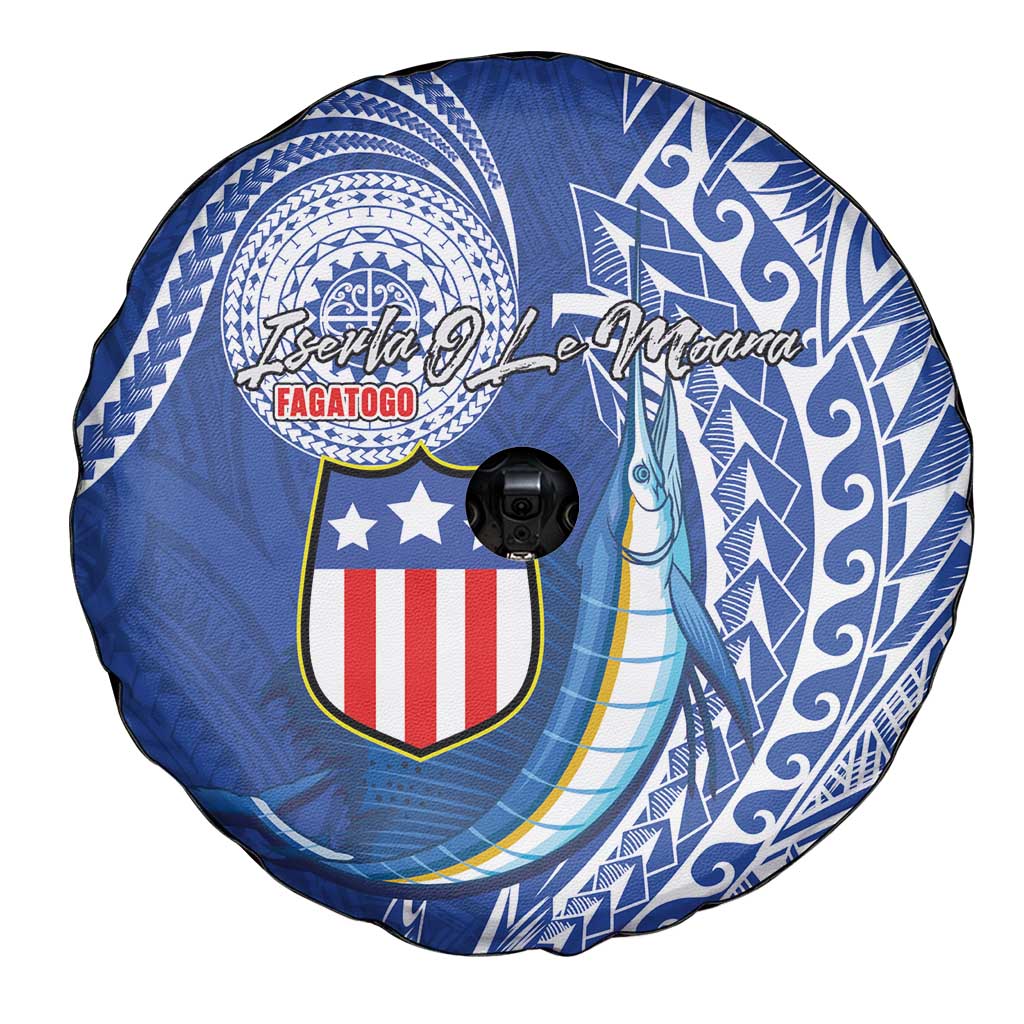 American Samoa Flag Day Spare Tire Cover Fautasi Race Fagatogo-Iseula O Le Moana Sailfish Tribal Style