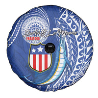 American Samoa Flag Day Spare Tire Cover Fautasi Race Fagatogo-Iseula O Le Moana Sailfish Tribal Style