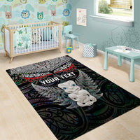 New Zealand Hei Tiki Area Rug Maori Green Papua Shell Pattern LT03 - Polynesian Pride