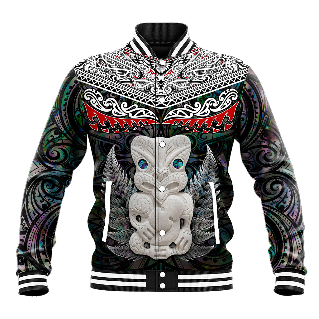 New Zealand Hei Tiki Baseball Jacket Maori Green Papua Shell Pattern LT03 Unisex Green - Polynesian Pride