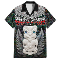 New Zealand Hei Tiki Family Matching Long Sleeve Bodycon Dress and Hawaiian Shirt Maori Green Papua Shell Pattern LT03 Dad's Shirt - Short Sleeve Green - Polynesian Pride