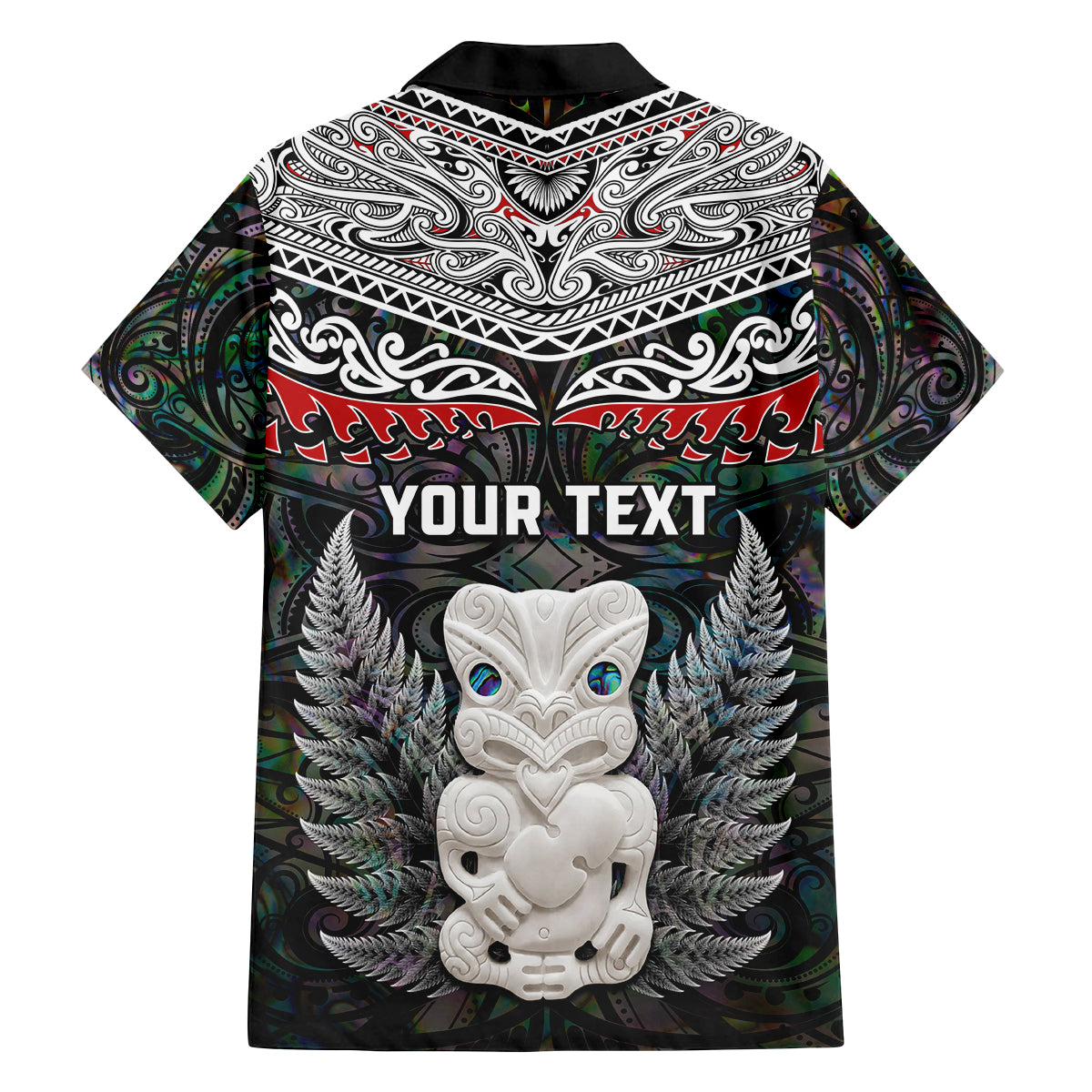 New Zealand Hei Tiki Family Matching Off Shoulder Long Sleeve Dress and Hawaiian Shirt Maori Green Papua Shell Pattern LT03 - Polynesian Pride