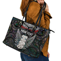 New Zealand Hei Tiki Leather Tote Bag Maori Green Papua Shell Pattern LT03 - Polynesian Pride