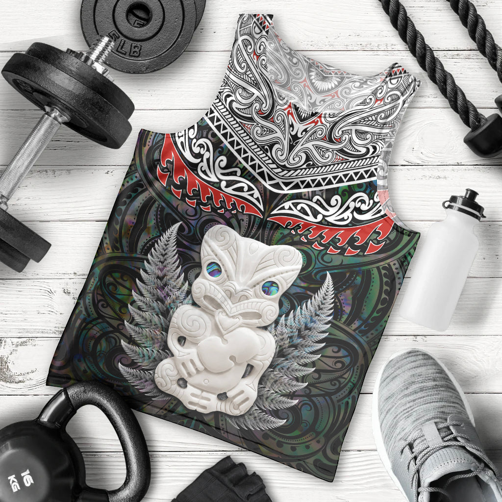 New Zealand Hei Tiki Men Tank Top Maori Green Papua Shell Pattern LT03 - Polynesian Pride