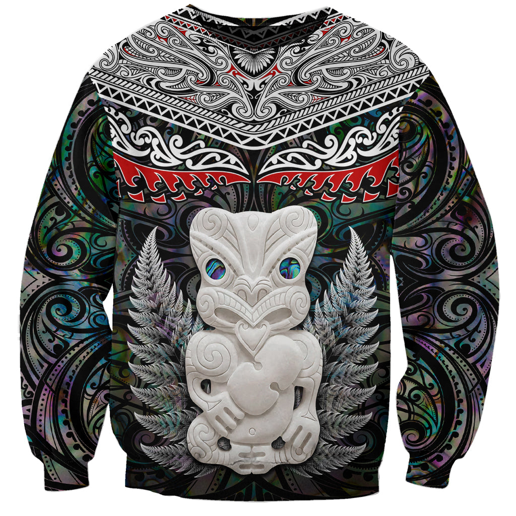 New Zealand Hei Tiki Sweatshirt Maori Green Papua Shell Pattern LT03 Unisex Green - Polynesian Pride