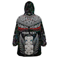 New Zealand Hei Tiki Wearable Blanket Hoodie Maori Green Papua Shell Pattern LT03 - Polynesian Pride
