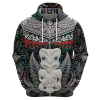 New Zealand Hei Tiki Zip Hoodie Maori Green Papua Shell Pattern LT03 - Polynesian Pride