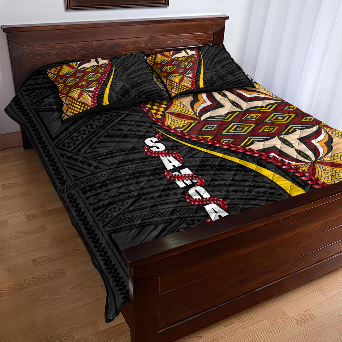 Samoa Siapo Ula Fala Quilt Bed Set Polynesian Tribal Pattern LT03 - Polynesian Pride