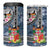 Fiji Day 4 in 1 Can Cooler Tumbler Traditional Tapa with Hibiscus and Emblems
