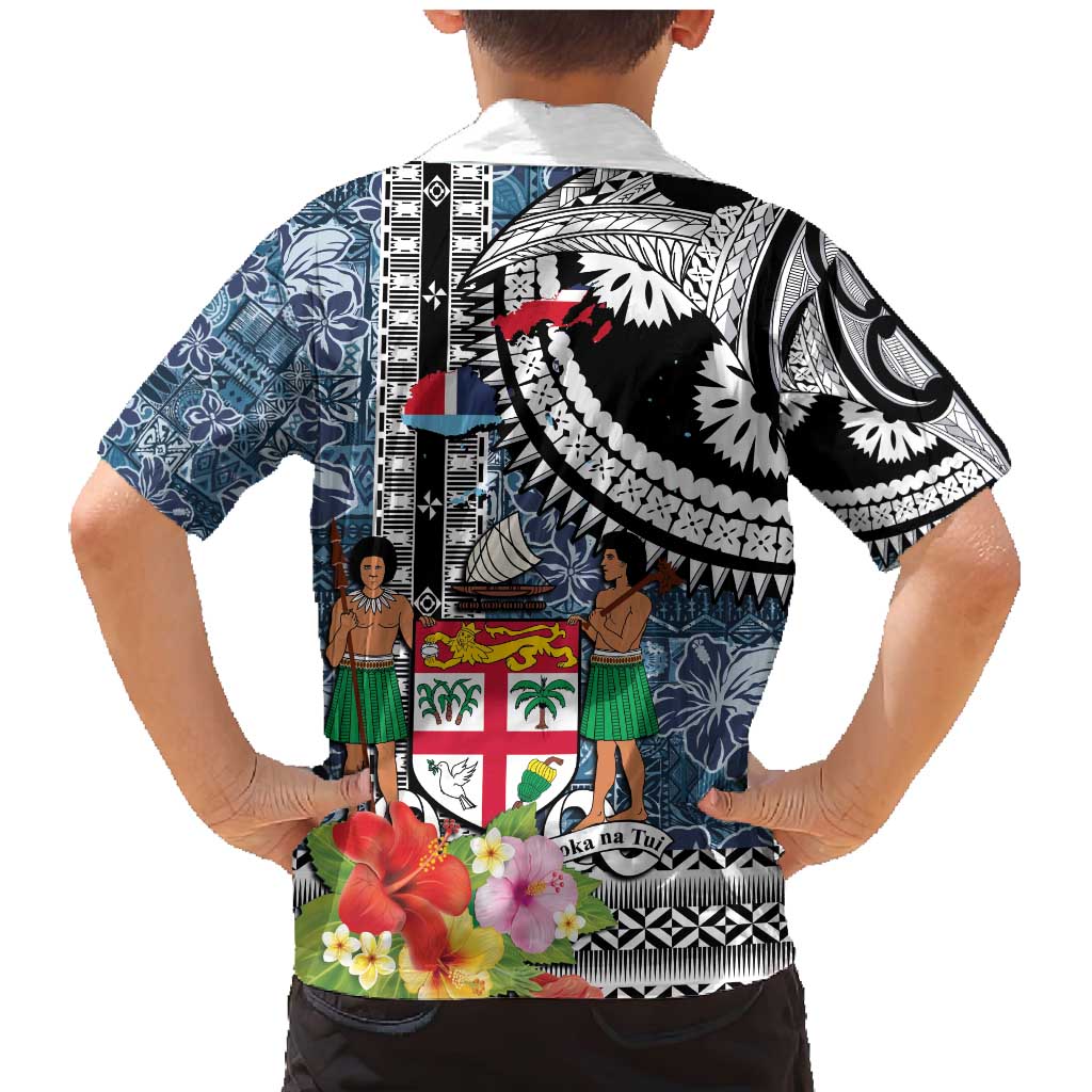 Fiji Day Family Matching Mermaid Dress and Hawaiian Shirt Traditional Tapa with Hibiscus and Emblems