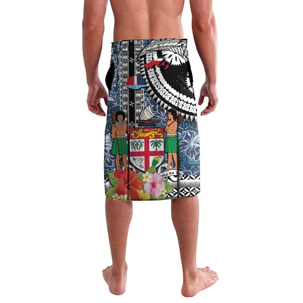 Fiji Day Lavalava Traditional Tapa with Hibiscus and Emblems