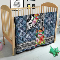 Fiji Day Quilt Traditional Tapa with Hibiscus and Emblems