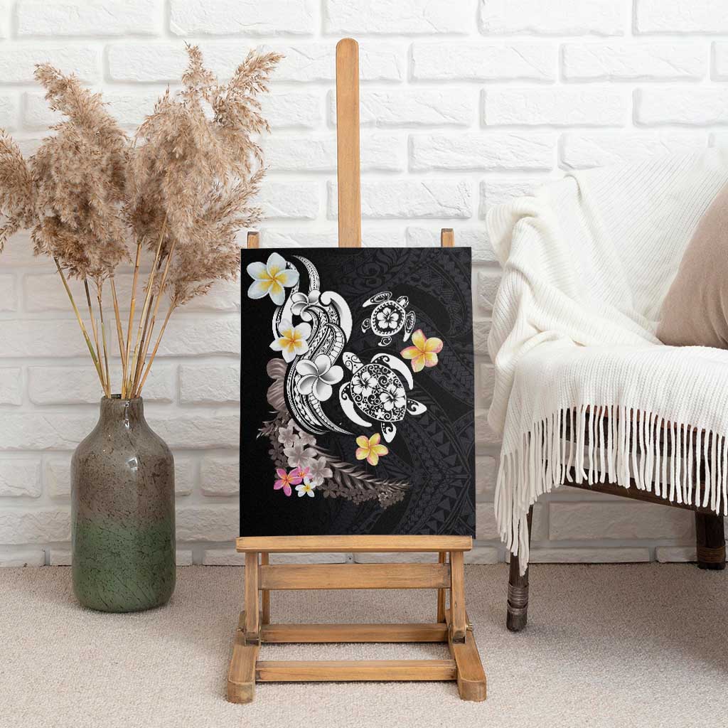 Hawaiian Tropical Plumeria Turtles Canvas Wall Art Polynesian Art Tattoo