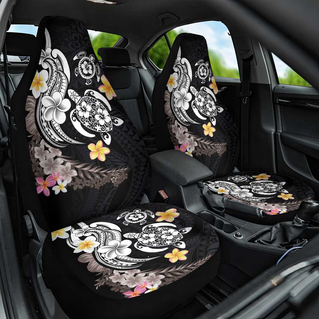 Hawaiian Tropical Plumeria Turtles Car Seat Cover Polynesian Art Tattoo