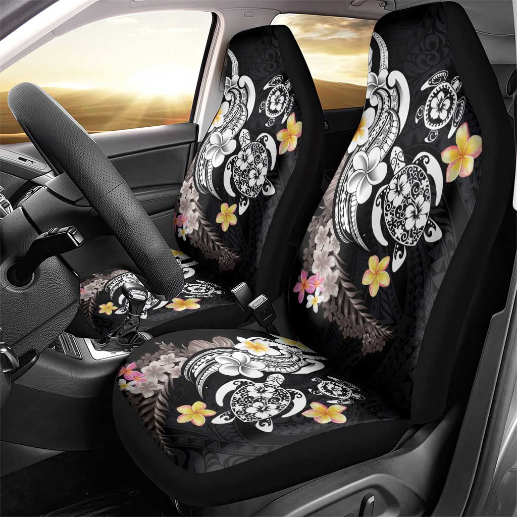 Hawaiian Tropical Plumeria Turtles Car Seat Cover Polynesian Art Tattoo