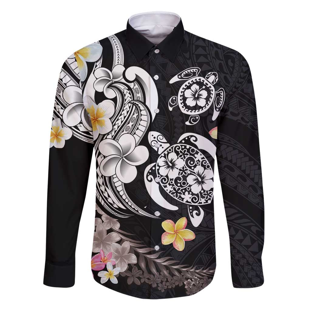 Hawaiian Tropical Plumeria Turtles Family Matching Puletasi and Hawaiian Shirt Polynesian Art Tattoo