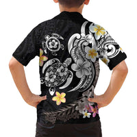 Hawaiian Tropical Plumeria Turtles Family Matching Tank Maxi Dress and Hawaiian Shirt Polynesian Art Tattoo