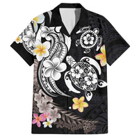 Hawaiian Tropical Plumeria Turtles Family Matching Tank Maxi Dress and Hawaiian Shirt Polynesian Art Tattoo