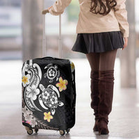 Hawaiian Tropical Plumeria Turtles Luggage Cover Polynesian Art Tattoo