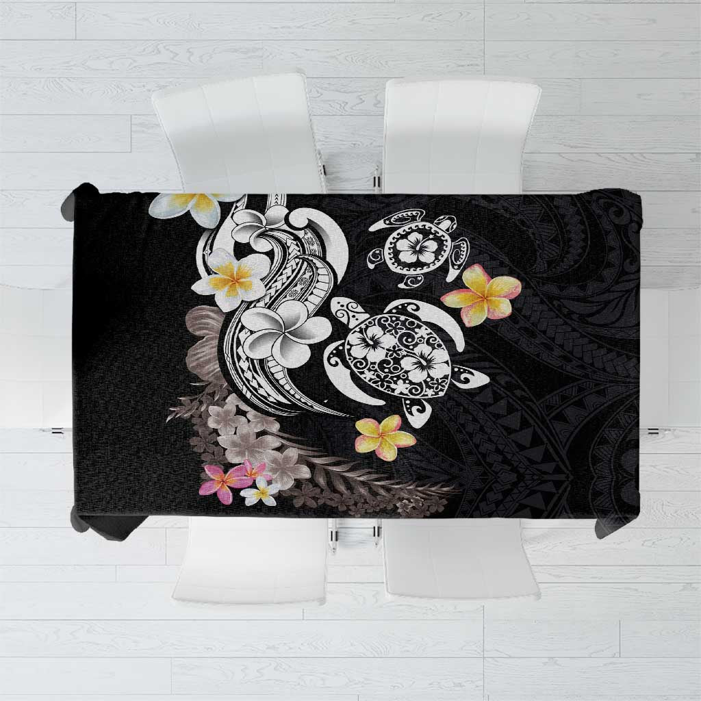 Hawaiian Tropical Plumeria Turtles Tablecloth Polynesian Art Tattoo