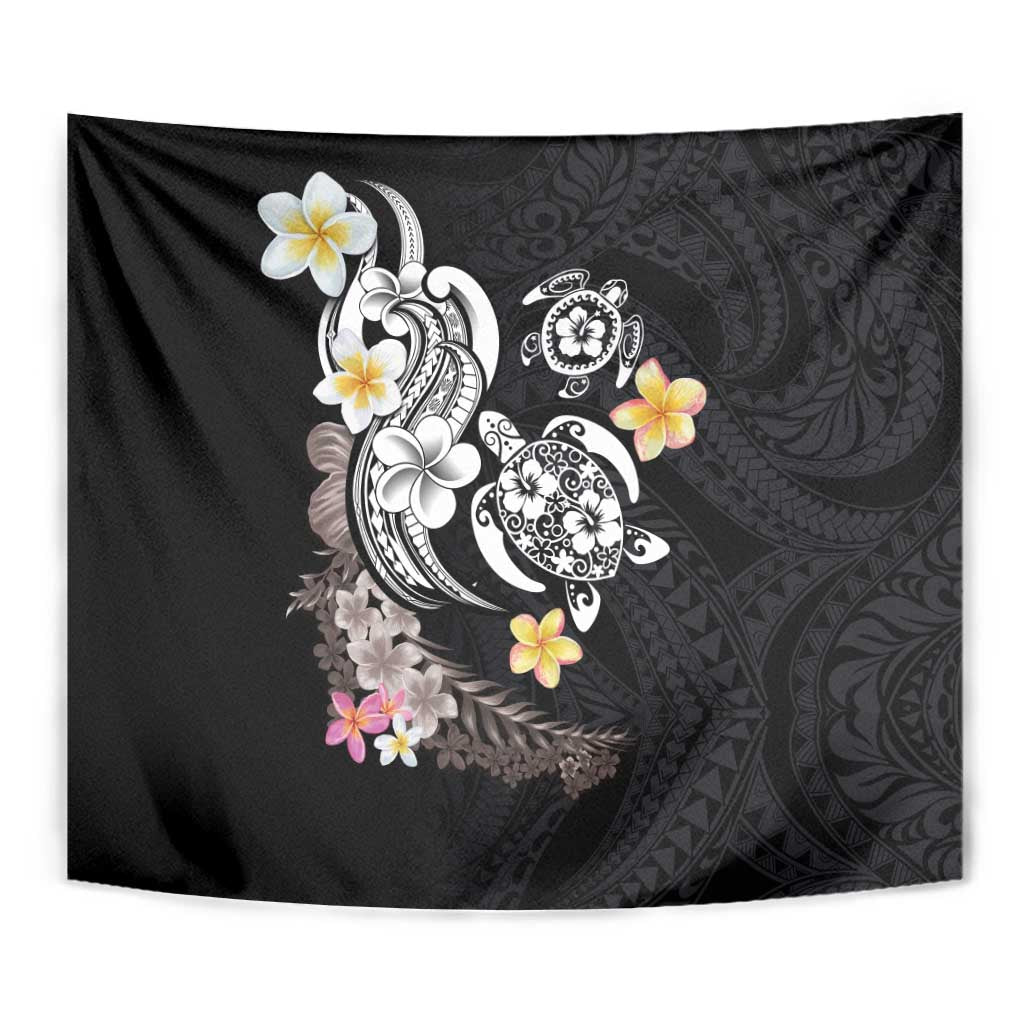 Hawaiian Tropical Plumeria Turtles Tapestry Polynesian Art Tattoo