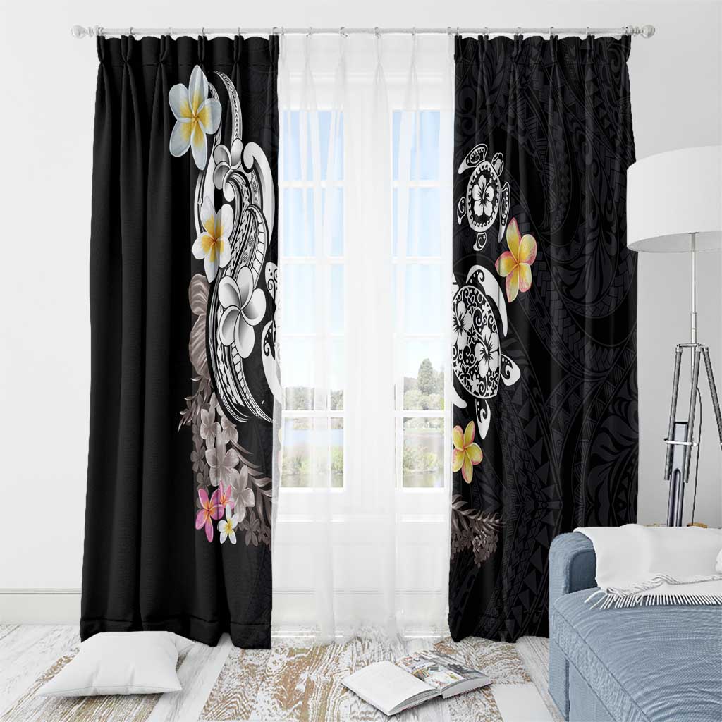 Hawaiian Tropical Plumeria Turtles Window Curtain Polynesian Art Tattoo