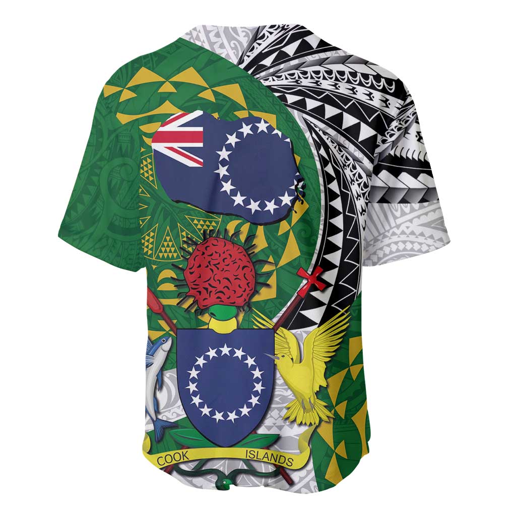 Cook Islands Independence Day Baseball Jersey National Flag and Emblem with Tatau Tattoo