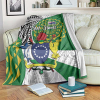 Cook Islands Independence Day Blanket National Flag and Emblem with Tatau Tattoo