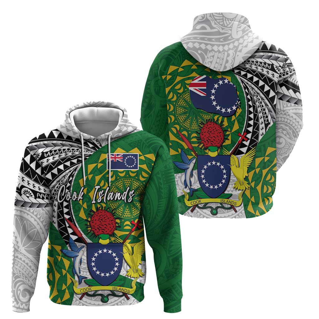 Cook Islands Independence Day Hoodie National Flag and Emblem with Tatau Tattoo