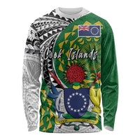 Cook Islands Independence Day Long Sleeve Shirt National Flag and Emblem with Tatau Tattoo LT03 Unisex - Polynesian Pride