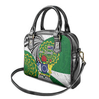 Cook Islands Independence Day Shoulder Handbag National Flag and Emblem with Tatau Tattoo