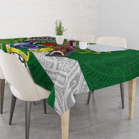 Cook Islands Independence Day Tablecloth National Flag and Emblem with Tatau Tattoo