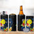 Palau Independence Day 4 in 1 Can Cooler Tumbler Melanesian Tattoo with Hibiscus