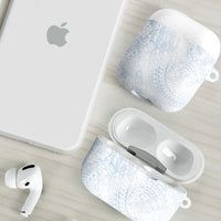 Hawaiian Turtles and Leis AirPods Case Tribal Kakau Pattern Airy White Blue Cloud Vibe LT03 - Polynesian Pride