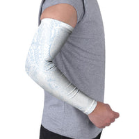 Hawaiian Turtles and Leis Arm Sleeves Tribal Kakau Pattern Airy White Blue Cloud Vibe LT03 - Polynesian Pride