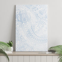 Hawaiian Turtles and Leis Canvas Wall Art Tribal Kakau Pattern Airy White Blue Cloud Vibe LT03 - Polynesian Pride