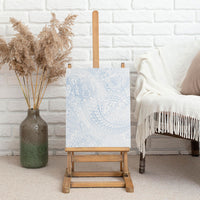 Hawaiian Turtles and Leis Canvas Wall Art Tribal Kakau Pattern Airy White Blue Cloud Vibe LT03 - Polynesian Pride