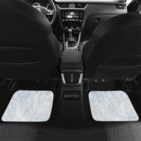 Hawaiian Turtles and Leis Car Mats Tribal Kakau Pattern Airy White Blue Cloud Vibe LT03 Set 2pcs - Back White - Polynesian Pride