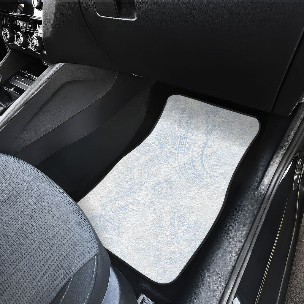 Hawaiian Turtles and Leis Car Mats Tribal Kakau Pattern Airy White Blue Cloud Vibe LT03 - Polynesian Pride