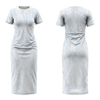 Hawaiian Turtles and Leis Couples Matching Short Sleeve Bodycon Dress and Long Sleeve Button Shirt Tribal Kakau Pattern Airy White Blue Cloud Vibe LT03 - Polynesian Pride