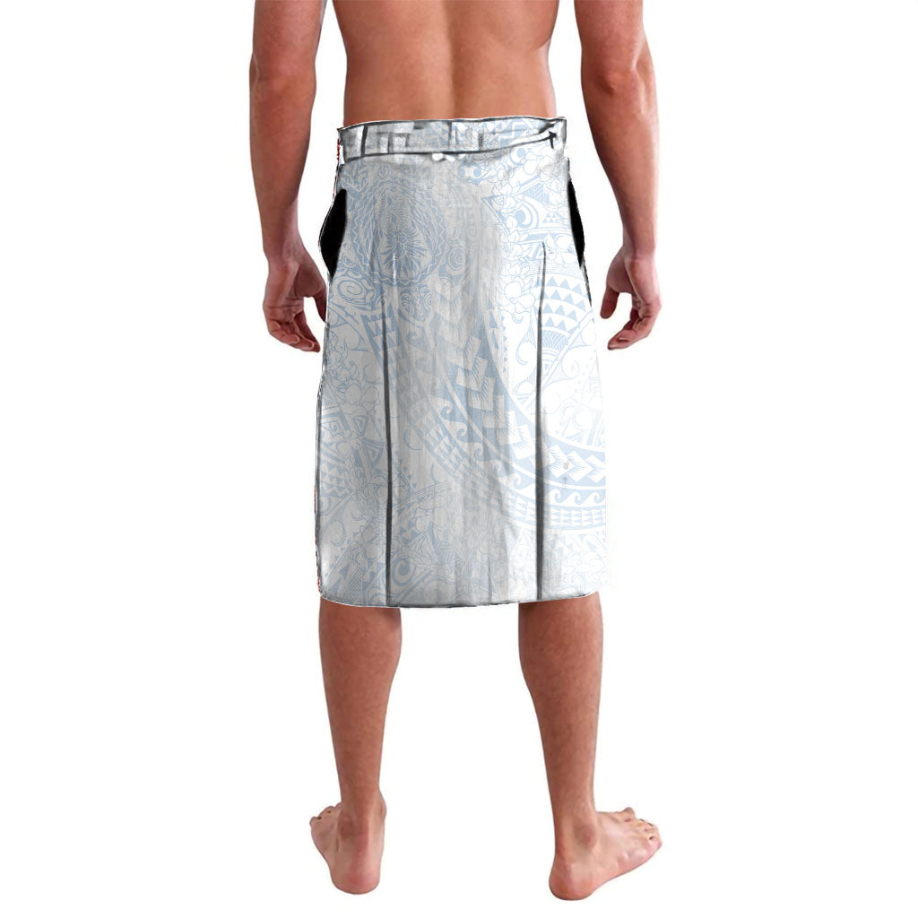Hawaiian Turtles and Leis Lavalava Tribal Kakau Pattern Airy White Blue Cloud Vibe LT03 - Polynesian Pride