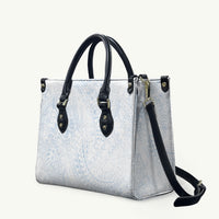 Hawaiian Turtles and Leis Leather Bag Tribal Kakau Pattern Airy White Blue Cloud Vibe LT03 White - Polynesian Pride