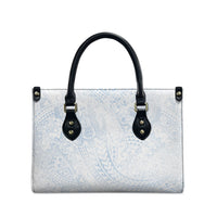Hawaiian Turtles and Leis Leather Bag Tribal Kakau Pattern Airy White Blue Cloud Vibe LT03 - Polynesian Pride