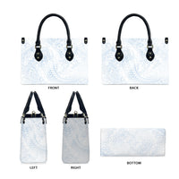 Hawaiian Turtles and Leis Leather Bag Tribal Kakau Pattern Airy White Blue Cloud Vibe LT03 - Polynesian Pride