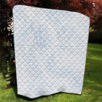 Hawaiian Turtles and Leis Quilt Tribal Kakau Pattern Airy White Blue Cloud Vibe LT03 - Polynesian Pride