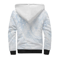 Hawaiian Turtles and Leis Sherpa Hoodie Tribal Kakau Pattern Airy White Blue Cloud Vibe LT03 - Polynesian Pride
